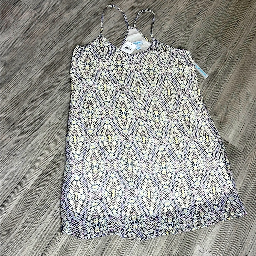 Charlie Jade Gray and White Patterned Dress size L